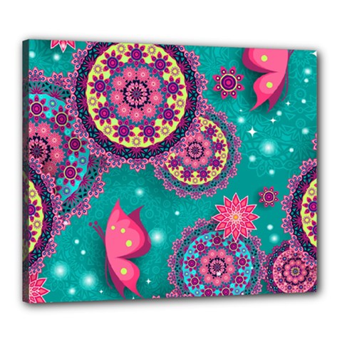 Floral Pattern, Abstract, Colorful, Flow Canvas 24  x 20  (Stretched) from ArtsNow.com