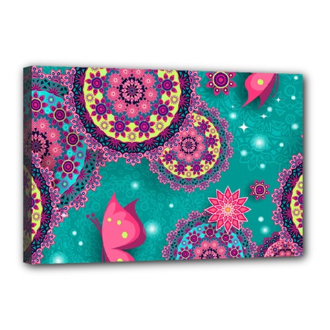 Floral Pattern, Abstract, Colorful, Flow Canvas 18  x 12  (Stretched) from ArtsNow.com