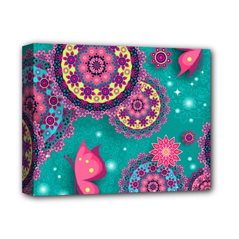 Floral Pattern, Abstract, Colorful, Flow Deluxe Canvas 14  x 11  (Stretched) from ArtsNow.com