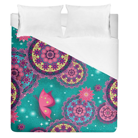 Floral Pattern, Abstract, Colorful, Flow Duvet Cover (Queen Size) from ArtsNow.com