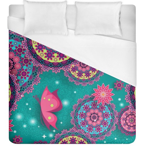 Floral Pattern, Abstract, Colorful, Flow Duvet Cover (King Size) from ArtsNow.com