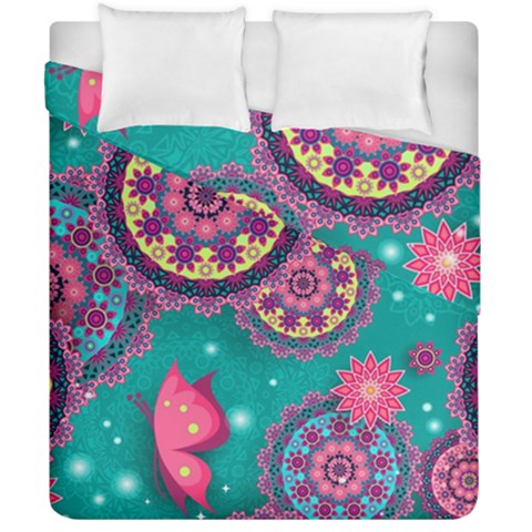 Floral Pattern, Abstract, Colorful, Flow Duvet Cover Double Side (California King Size) from ArtsNow.com