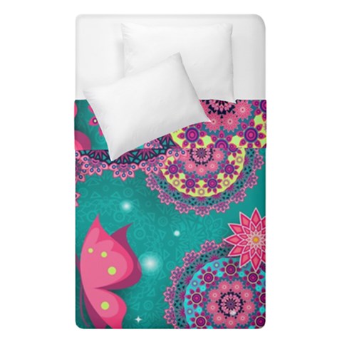 Floral Pattern, Abstract, Colorful, Flow Duvet Cover Double Side (Single Size) from ArtsNow.com