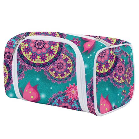 Floral Pattern, Abstract, Colorful, Flow Toiletries Pouch from ArtsNow.com