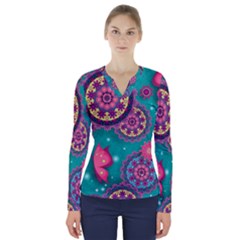 V-Neck Long Sleeve Top 