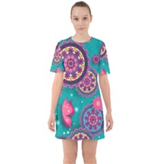 Sixties Short Sleeve Mini Dress 