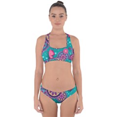 Floral Pattern, Abstract, Colorful, Flow Cross Back Hipster Bikini Set from ArtsNow.com