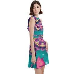 Cocktail Party Halter Sleeveless Dress With Pockets 