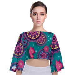 Tie Back Butterfly Sleeve Chiffon Top 