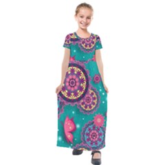 Kids  Short Sleeve Maxi Dress 