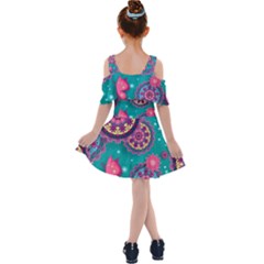 Kids  Shoulder Cutout Chiffon Dress 