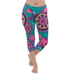 Lightweight Velour Capri Yoga Leggings 