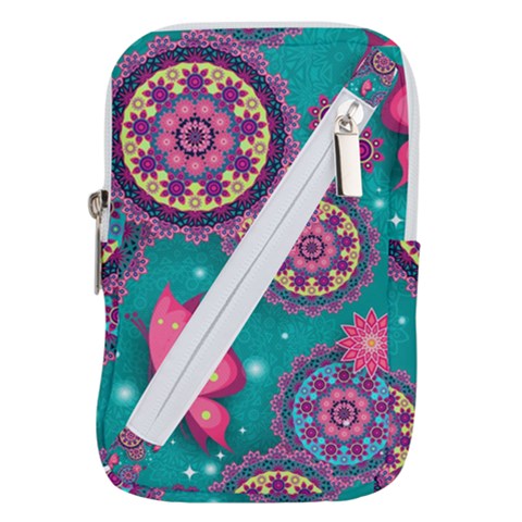 Floral Pattern, Abstract, Colorful, Flow Belt Pouch Bag (Small) from ArtsNow.com