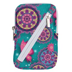 Floral Pattern, Abstract, Colorful, Flow Belt Pouch Bag (Small) from ArtsNow.com