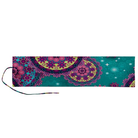 Floral Pattern, Abstract, Colorful, Flow Roll Up Canvas Pencil Holder (L) from ArtsNow.com