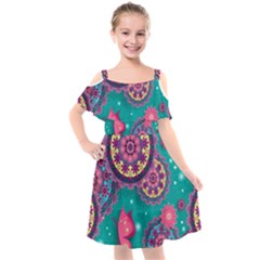 Kids  Cut Out Shoulders Chiffon Dress 