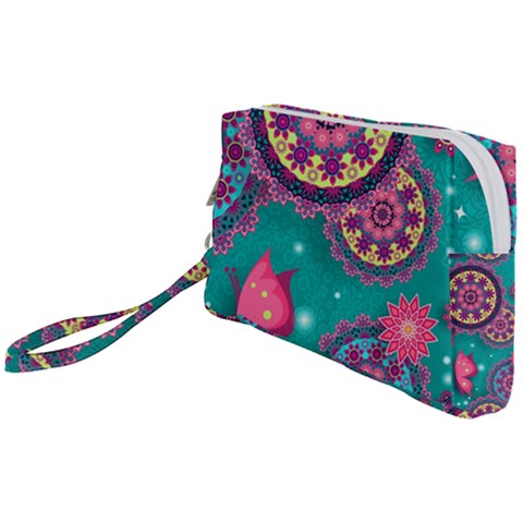 Floral Pattern, Abstract, Colorful, Flow Wristlet Pouch Bag (Small) from ArtsNow.com