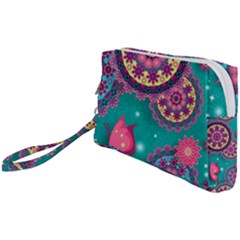 Floral Pattern, Abstract, Colorful, Flow Wristlet Pouch Bag (Small) from ArtsNow.com