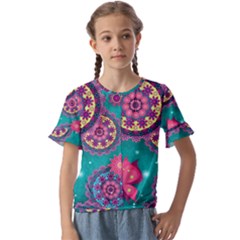 Kids  Cuff Sleeve Scrunch Bottom T-Shirt 