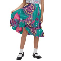 Kids  Ruffle Flared Wrap Midi Skirt 