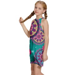 Kids  Halter Collar Waist Tie Chiffon Dress 