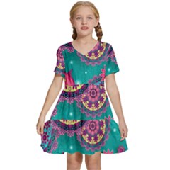 Kids  Short Sleeve Tiered Mini Dress 