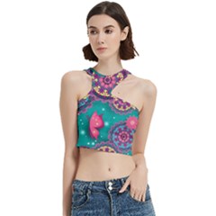 Floral Pattern, Abstract, Colorful, Flow Cut Out Top from ArtsNow.com