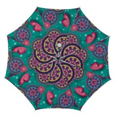 Floral Pattern, Abstract, Colorful, Flow Automatic Folding Umbrella with Case (Medium) from ArtsNow.com