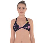 Foliage Pattern, Adorable Beautiful Halter Neck Bikini Top