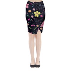 Foliage Pattern, Adorable Beautiful Midi Wrap Pencil Skirt from ArtsNow.com