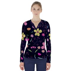 V-Neck Long Sleeve Top 