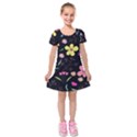 Kids  Short Sleeve Velvet Dress 