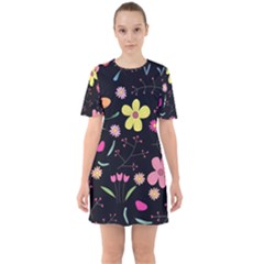 Sixties Short Sleeve Mini Dress 