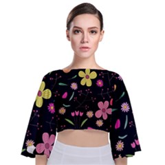 Tie Back Butterfly Sleeve Chiffon Top 