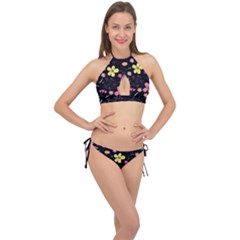 Cross Front Halter Bikini Set 