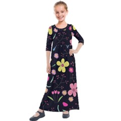 Kids  Quarter Sleeve Maxi Dress 