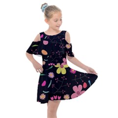 Kids  Shoulder Cutout Chiffon Dress 