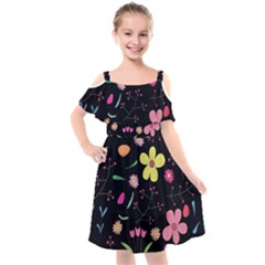 Kids  Cut Out Shoulders Chiffon Dress 