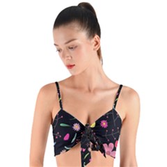 Woven Tie Front Bralet 