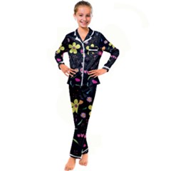 Kids  Satin Long Sleeve Pajamas Set 