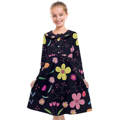 Foliage Pattern, Adorable Beautiful Kids  Midi Sailor Dress from ArtsNow.com