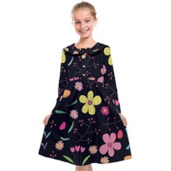 Foliage Pattern, Adorable Beautiful Kids  Midi Sailor Dress from ArtsNow.com