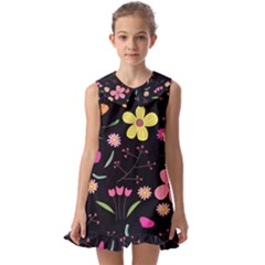 Kids  Pilgrim Collar Ruffle Hem Dress 