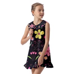 Kids  Pilgrim Collar Ruffle Hem Dress 