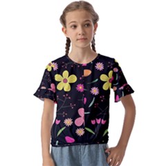 Kids  Cuff Sleeve Scrunch Bottom T-Shirt 