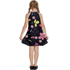 Kids  Halter Collar Waist Tie Chiffon Dress 