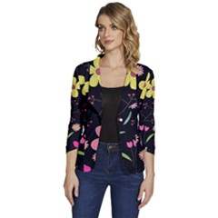 Women s One-Button 3/4 Sleeve Short Jacket 