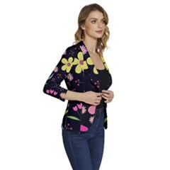 Women s One-Button 3/4 Sleeve Short Jacket 