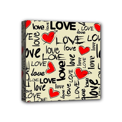 Love Abstract Background Love Textures Mini Canvas 4  x 4  (Stretched) from ArtsNow.com