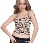 Love Abstract Background Love Textures Spaghetti Strap Bra Top